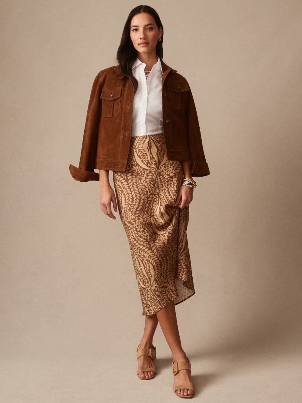 J McLaughlin Adelyn Skirt in Coral Current Bias NEW